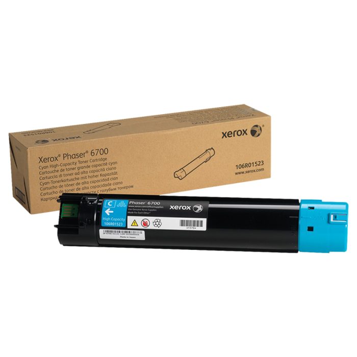 Cartucho de Toner de Alto Rendimento, até 12.000 páginas, Ciano, para Xerox 6700, 106R01523 - Xerox