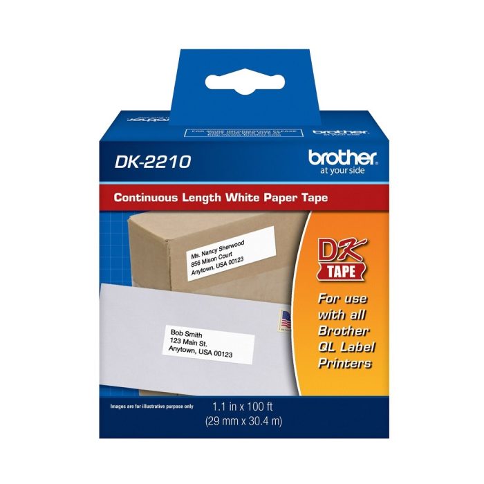 Etiqueta Continua de Papel para Impressora Térmica, 29x30,48, Branco, DK2210 - Brother