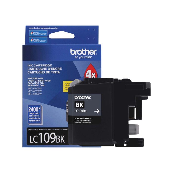 Cartucho de Tinta de Alto Rendimento, até 2.400 páginas, Preto, LC109BK - Brother