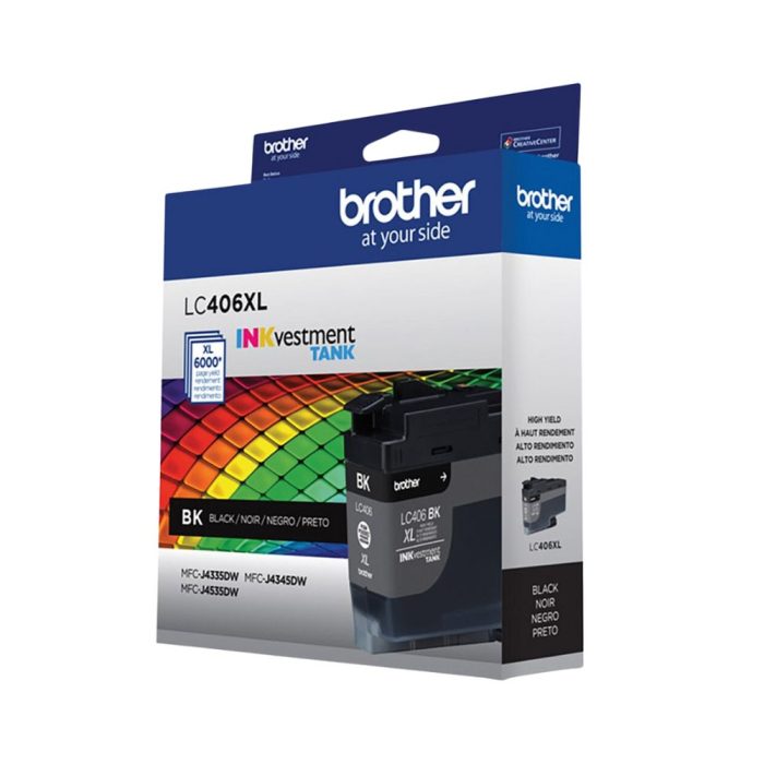 Cartucho de Tinta de Alto Rendimento, até 6.000 páginas, Preto, MFCJ6955DW, LC406XLBKS  - Brother