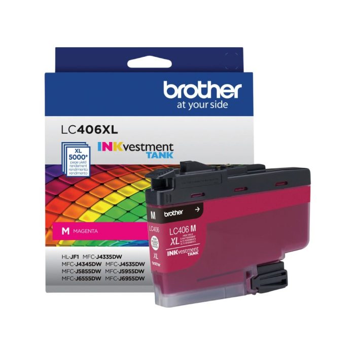 Cartucho de Tinta de Alto Rendimento, até 5.000 páginas, Magenta, para J6955DW, LC406XLM - Brother