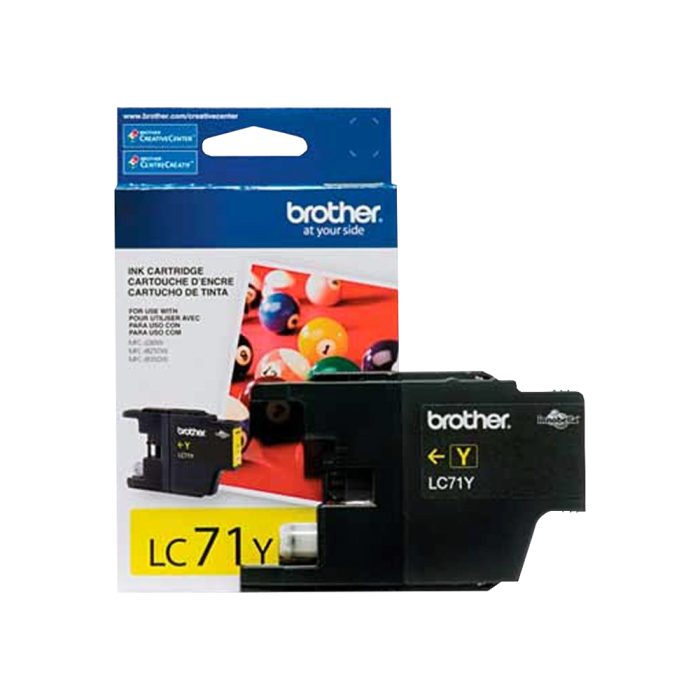 Cartucho de Tinta de Rendimento Padrão até 600 páginas, Amarelo, LC71Y - Brother