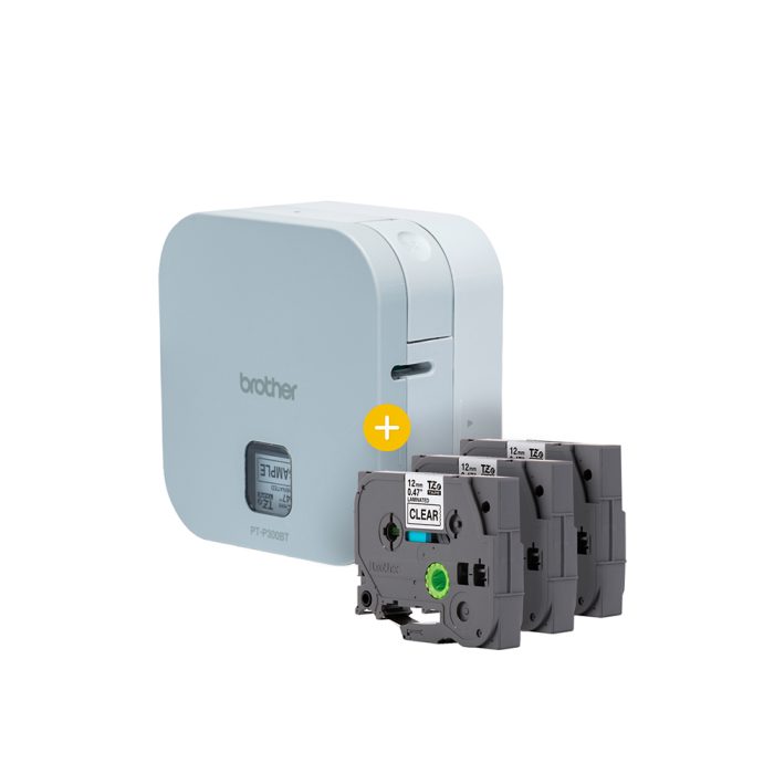 Rotulador Eletrônico com 3 unidades de Fitas,  PTP300BT + 3 Fitas Tze231 - Brother