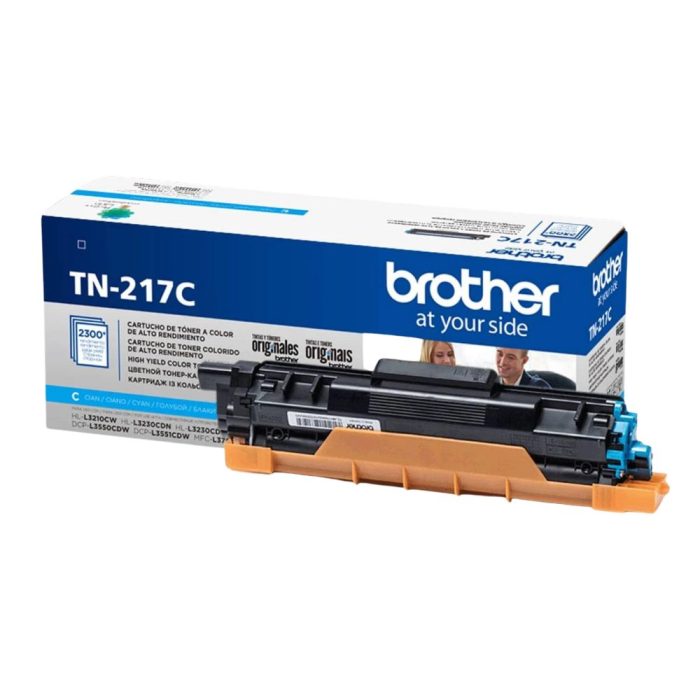 Cartucho de Toner de Alto Rendimento, até 4.000 páginas, Ciano,  TN217CBR - Brother