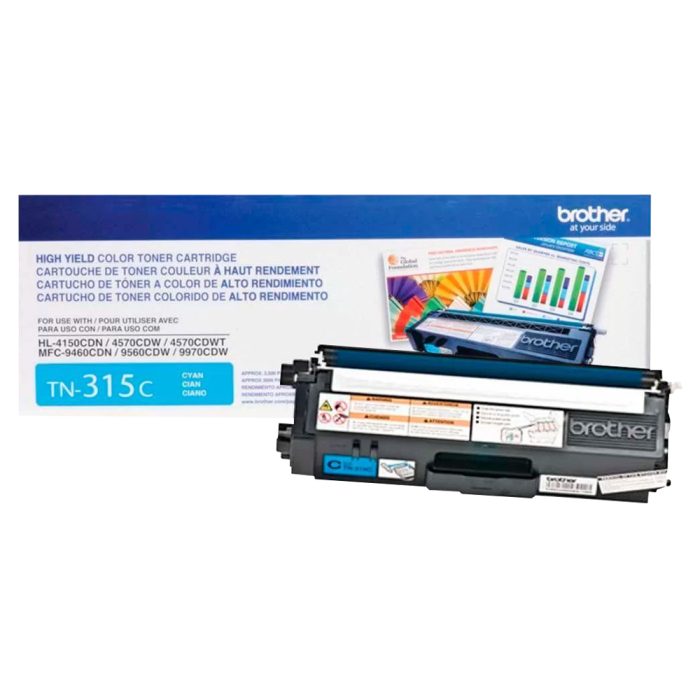 Cartucho de Toner de Alto Rendimento, até 3.500 páginas, Ciano, TN315C - Brother