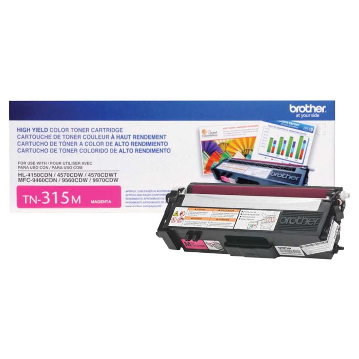 Cartucho de Toner de Alto Rendimento, até 3.500 páginas, Magenta, TN315M - Brother