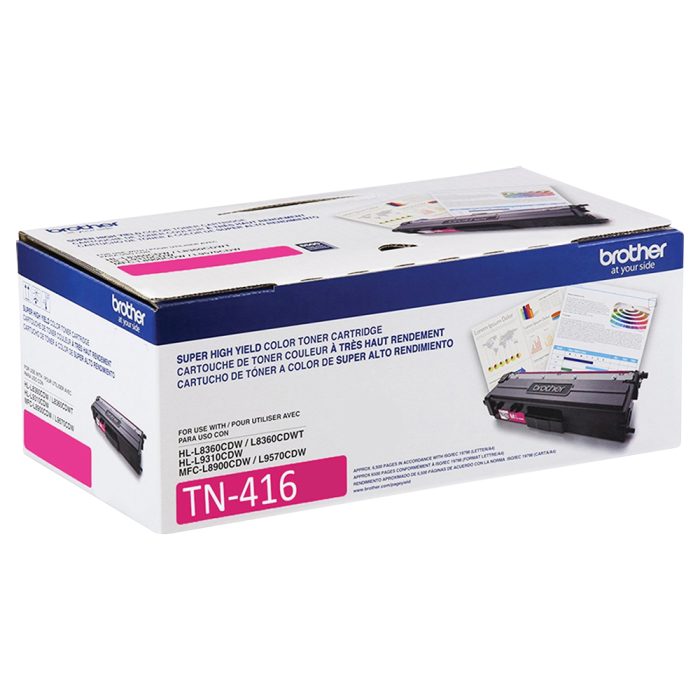 Cartucho de Toner de Alto Rendimento, até 1.500 páginas, Magenta, TN416M - Brother