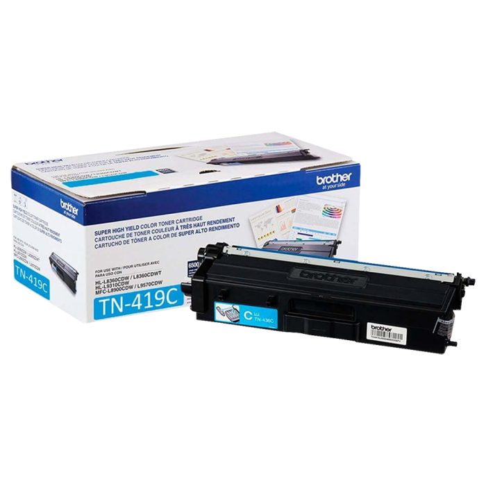 Cartucho de Toner de Alto Rendimento, até 1.500 páginas, Ciano, TN419C - Brother