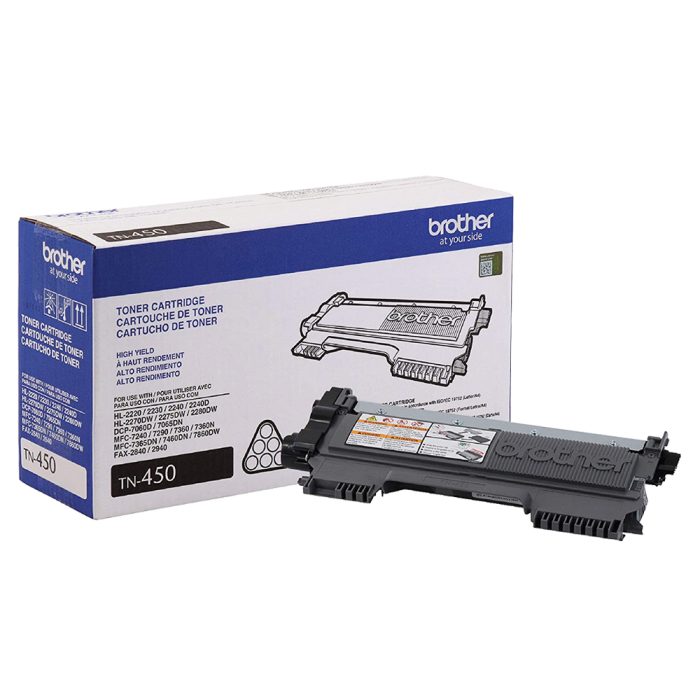 Cartucho de Toner de Alto Rendimento, até 2.600, Preto, TN450 - Brother