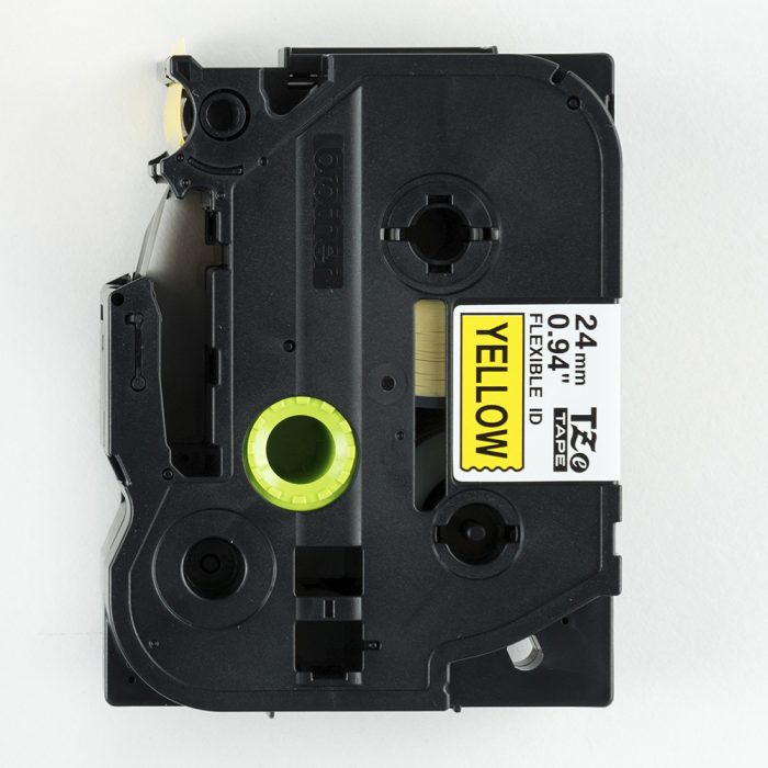 Fita Flexivel para Rotuladora, 24mm, Amarelo, Escrita Preto, TZEFX651 - Brother