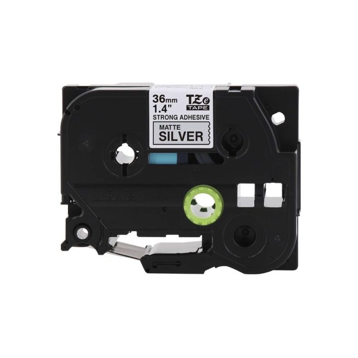 Fita para Rotuladora Eletrônica, Ecológica Industrial, 36mm, Prata, Escrita Preta, TZES961 - Brother