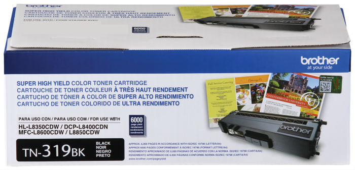Cartucho de Toner de Alto Rendimento, até 6.000 páginas, Preto, TN319BK - Brother